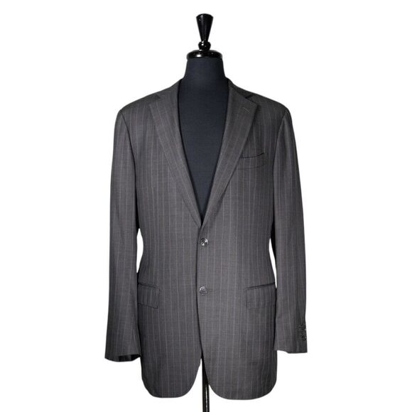 Ermenegildo Zegna Other - Ermenegildo Zegna Su Misura Mens Blazer Gray Blue Striped Trofeo Silk Jacket 42L